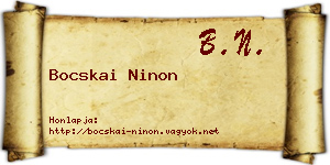Bocskai Ninon névjegykártya